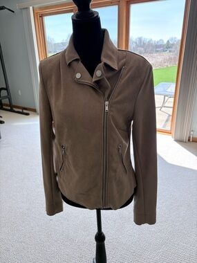 Evereve Taupe Asymmetrical Moto Jacket